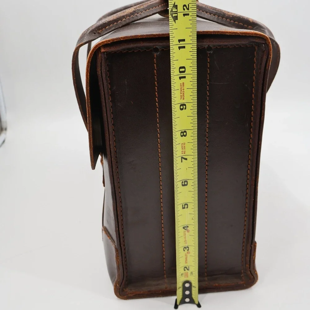US Property Briefcase Leather Type VIII Brown Vintage Military Attache Bag 16in